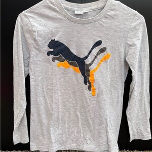 Puma Gray Long Sleeve with Black and Orange Logo